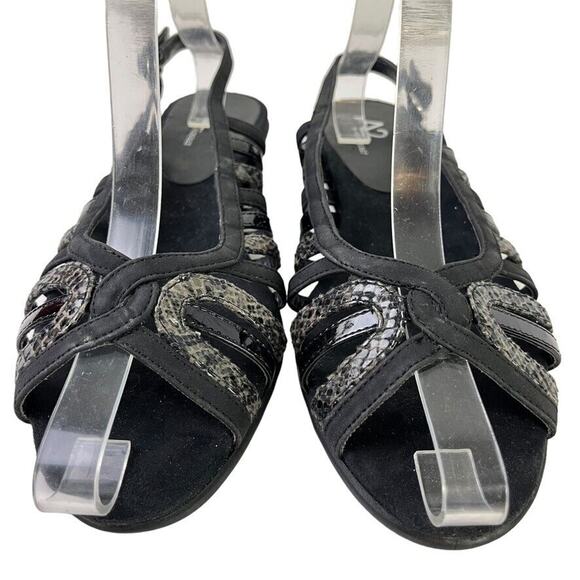 A2 Aerosoles Womens Charismatic Black Open Toe Slingback Wedge Sandals Shoes 9 - Picture 13 of 16